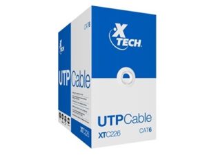 Xtech caja cable UTP CAT6 305 metros 24AWG color gris