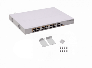 CRS328-24P-4S+RM. MIKROTIK req-cabl 4-SFP+10G 24-1000-PoE 3x150W-tot Switch-L3 Router-L5