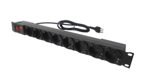 RG8CH. LINKMADE PDU 8-Schuko/ch-H 1-Ch-Macho 10A Rack1U interruptr luz-piloto
