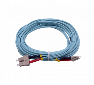 JF3LC10. 10mt LC-SC OM3 MultiModo MM Duplex Jumper Fibra 50/125um 3.0mm LSZH
